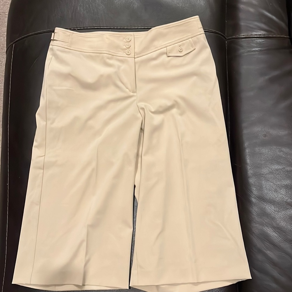 Loft Cropped Dress Pants Ann Size 10 Color Tan